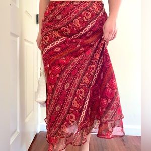 Red Paisley Skirt